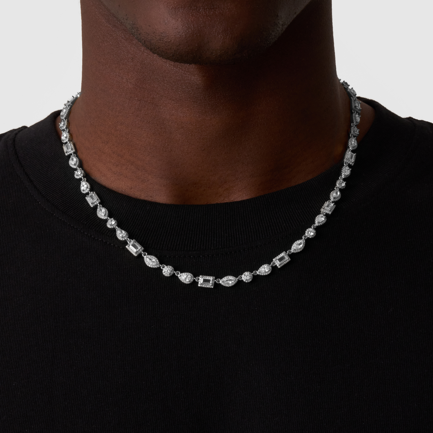 CRAFTD London ネックレス MIXED CLUSTER LINKED NECKLACE Mixed Cluster Linked Necklace (Silver) | CRAFTD London