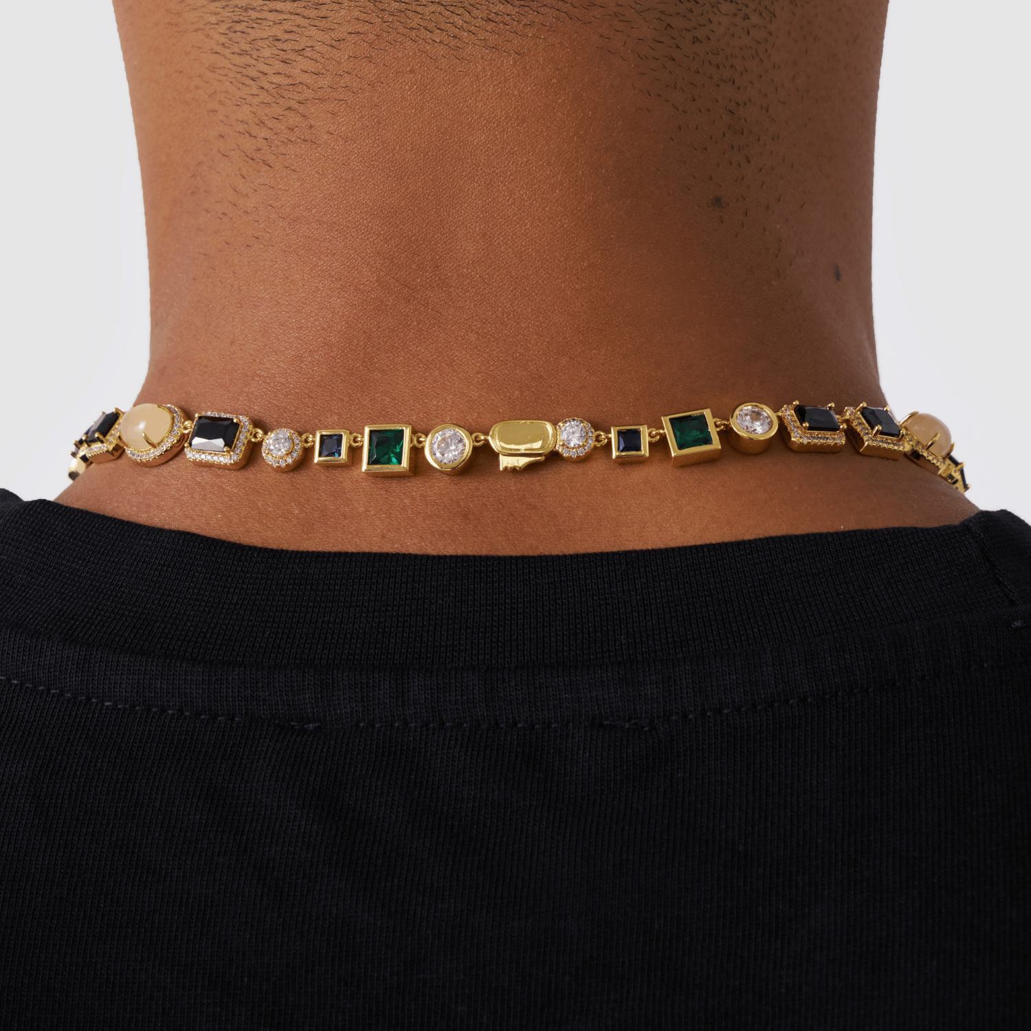 Onyx Gemstone Necklace (Gold)