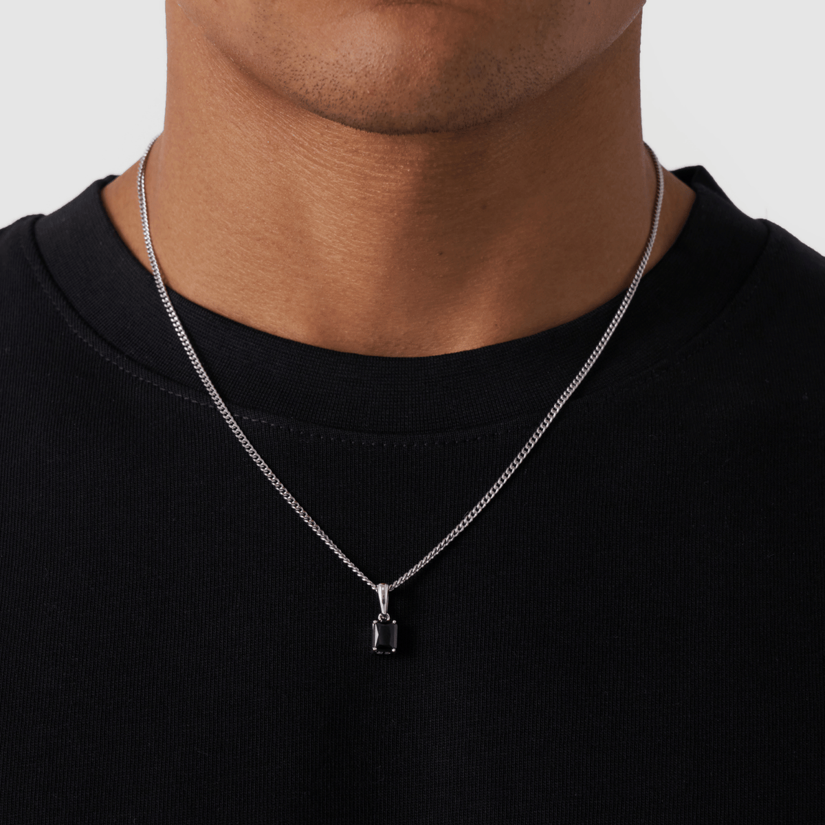 Onyx Stone Pendant (Silver)