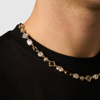 Melted Onyx Gemstone Necklace (Gold)