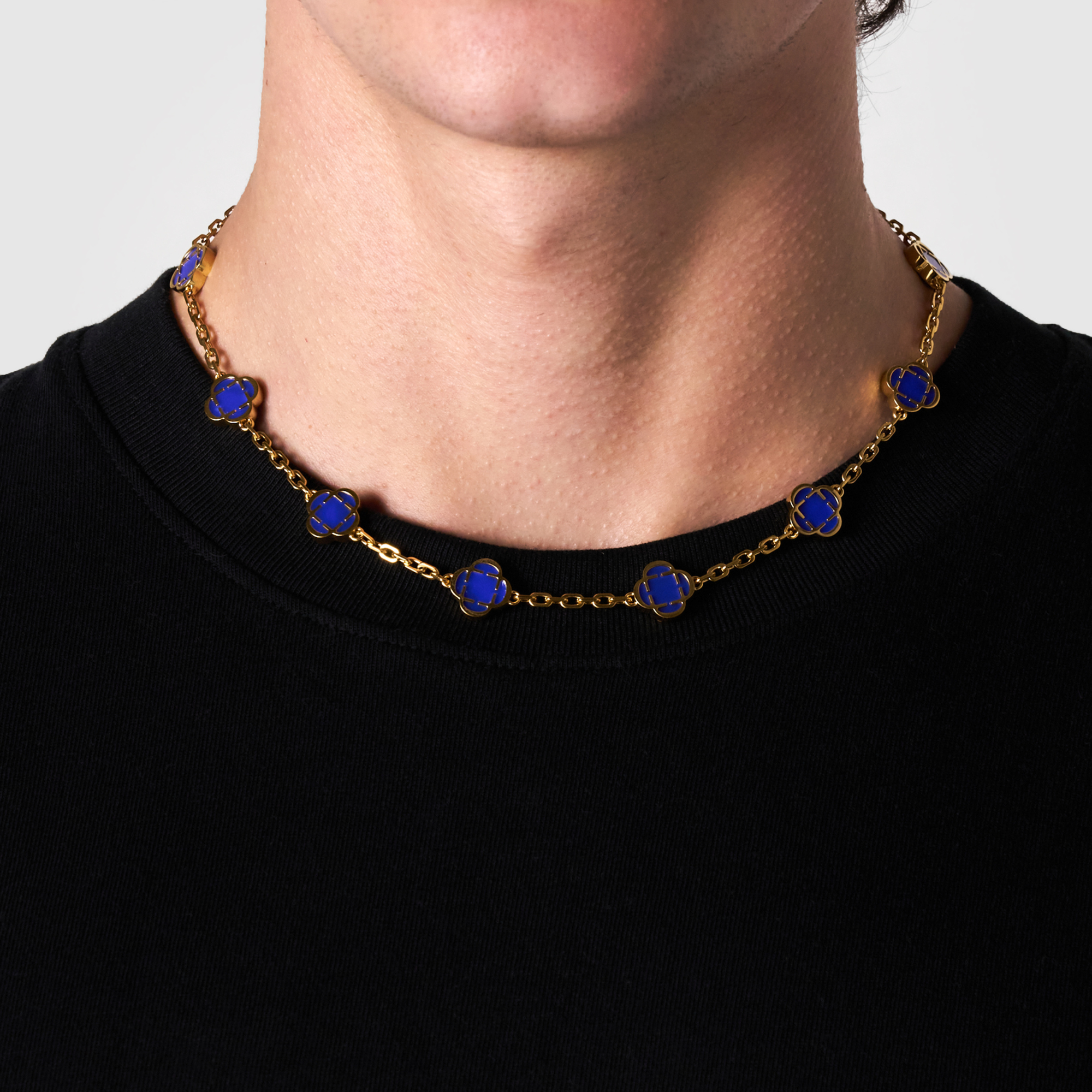 CRAFTD London ネックレス BLUE CLOVER STONE NECKLACE Blue Clover Stone Necklace (Gold)