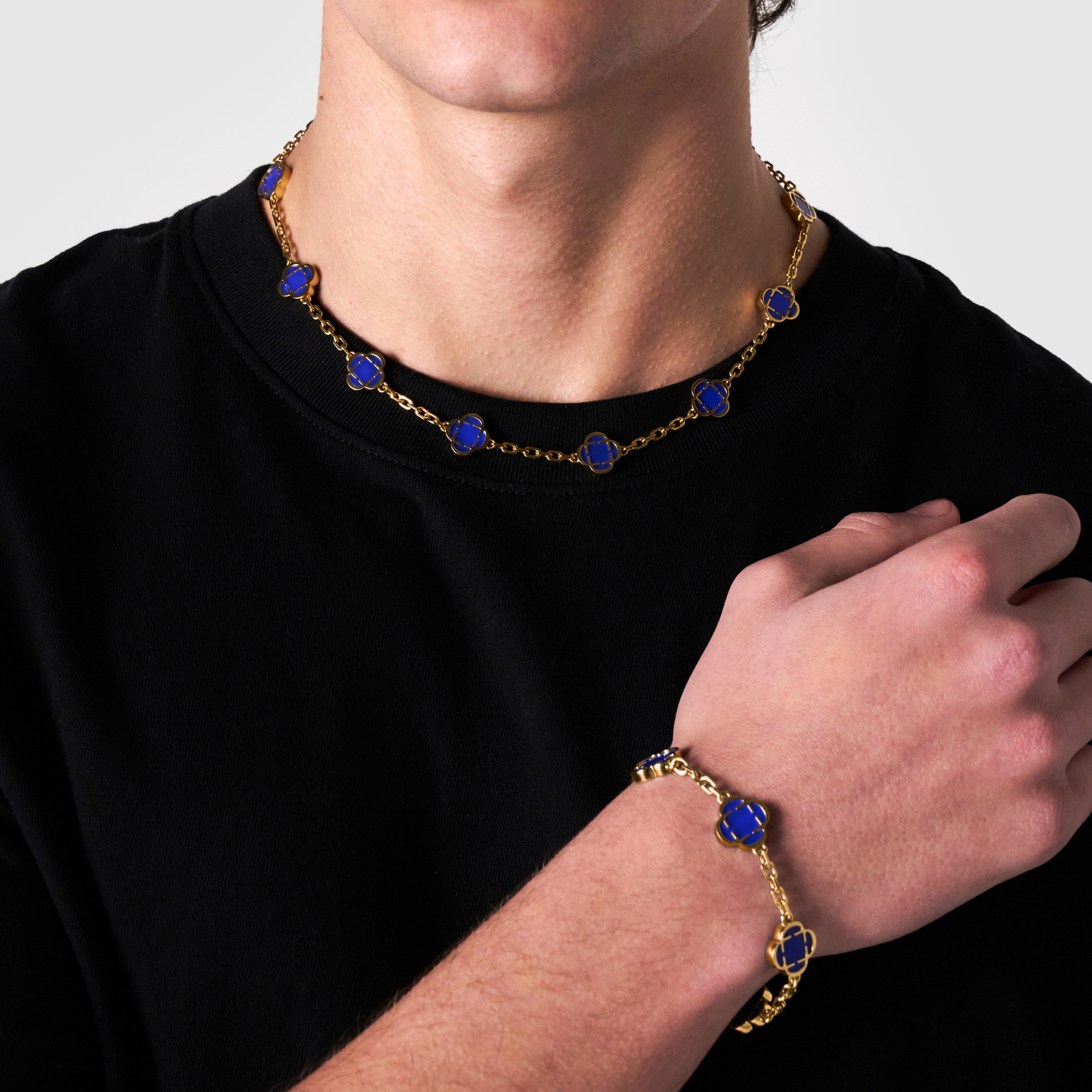 CRAFTD London ネックレス BLUE CLOVER STONE NECKLACE Blue Clover Stone Necklace (Gold)