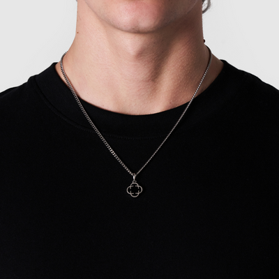 送税込【CRAFTD London】Blue Clover Stone Necklace (2色) 国発 Clover Stone Necklaces