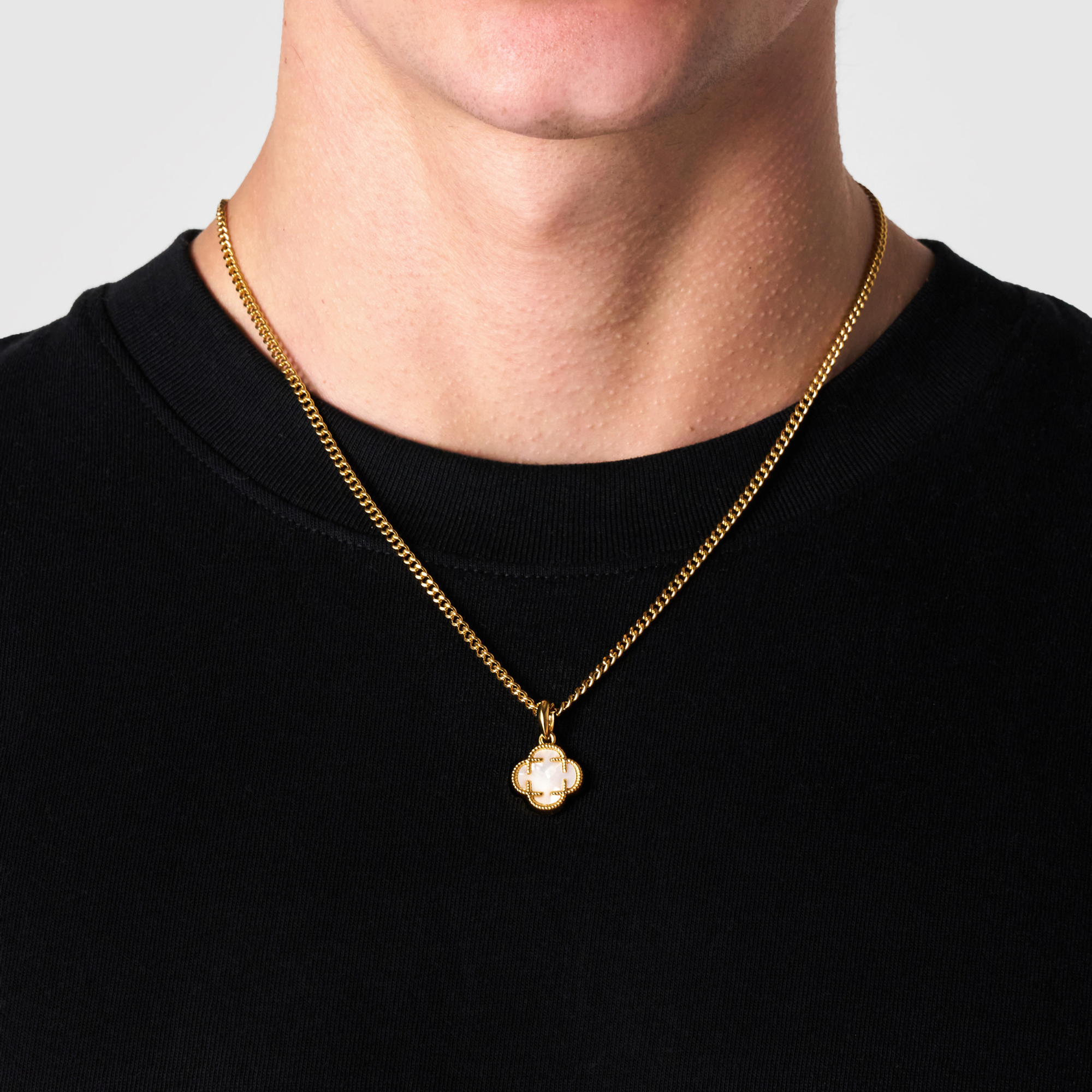 CRAFTD London◆White Clover Stone Pendant White Clover Stone Pendant (Gold)