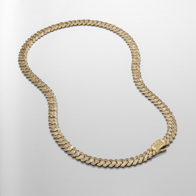 CRAFTD London ネックレス PRONG LINK ICED CUBAN 8MM 18K ICED Tennis Chains, Necklaces and Pendants | CRAFTD London
