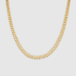 Catena Cubana Iced con Prong Link (Oro) 6mm