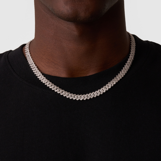 Prong Link Iced Cuban (Silber) 8mm