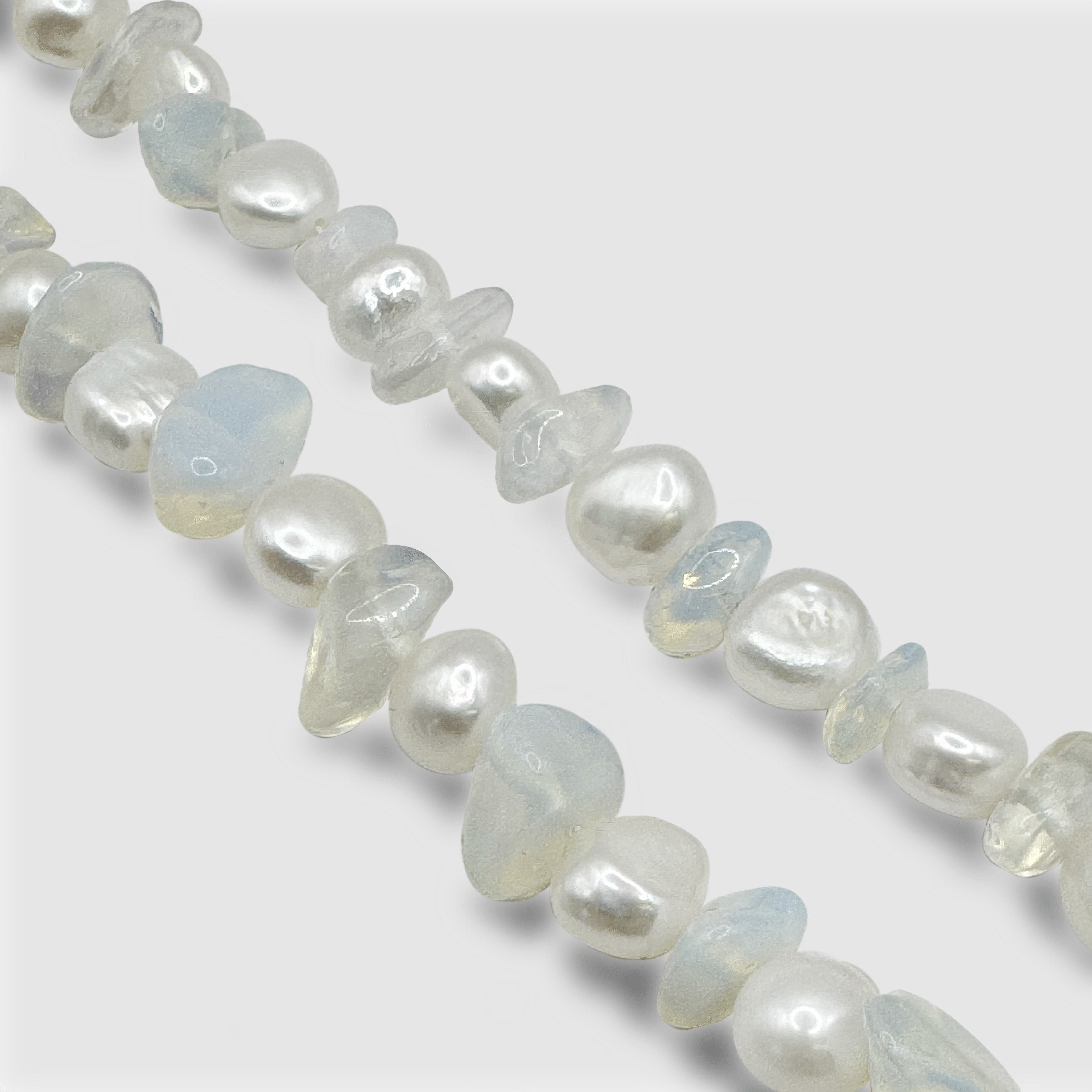送税込【CRAFTD London】BLUE QUARTZ REAL PEARL NECKLACE (2色) Blue Quartz Real Pearl Necklace for Men (Silver) | CRAFTD London