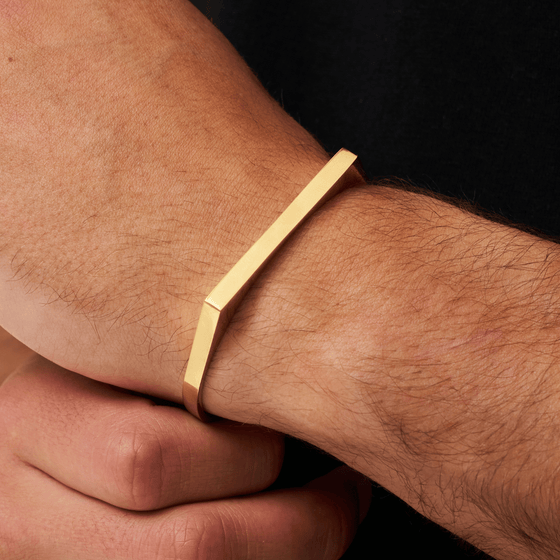 Bracelet rectangulaire 5 mm (or)
