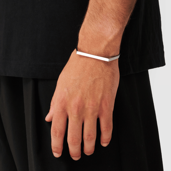 Bracciale rigido rettangolare 5mm (Argento)