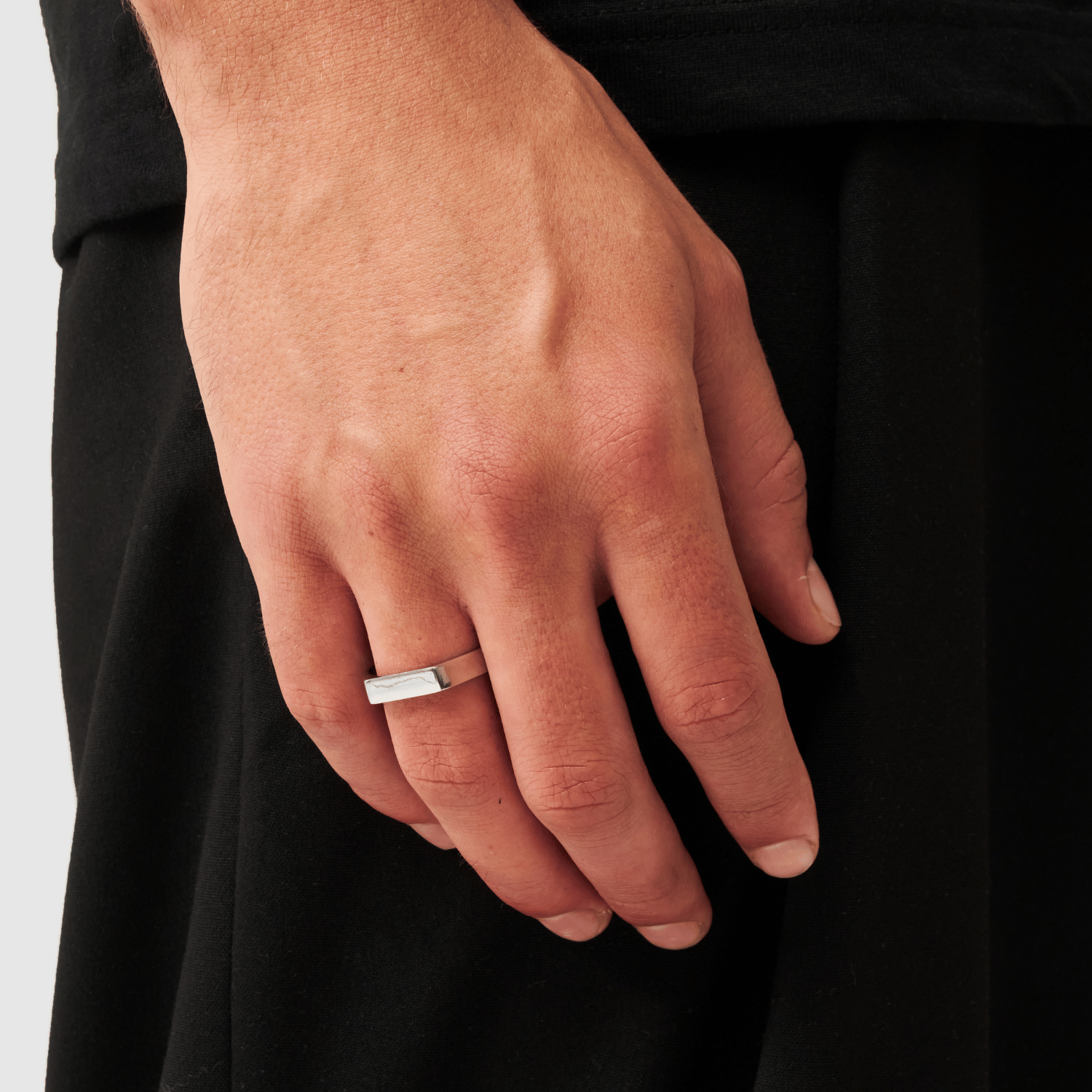 【CRAFTD London】Rectangle シグネット リング 2色 Rectangle Signet Ring (Silver)