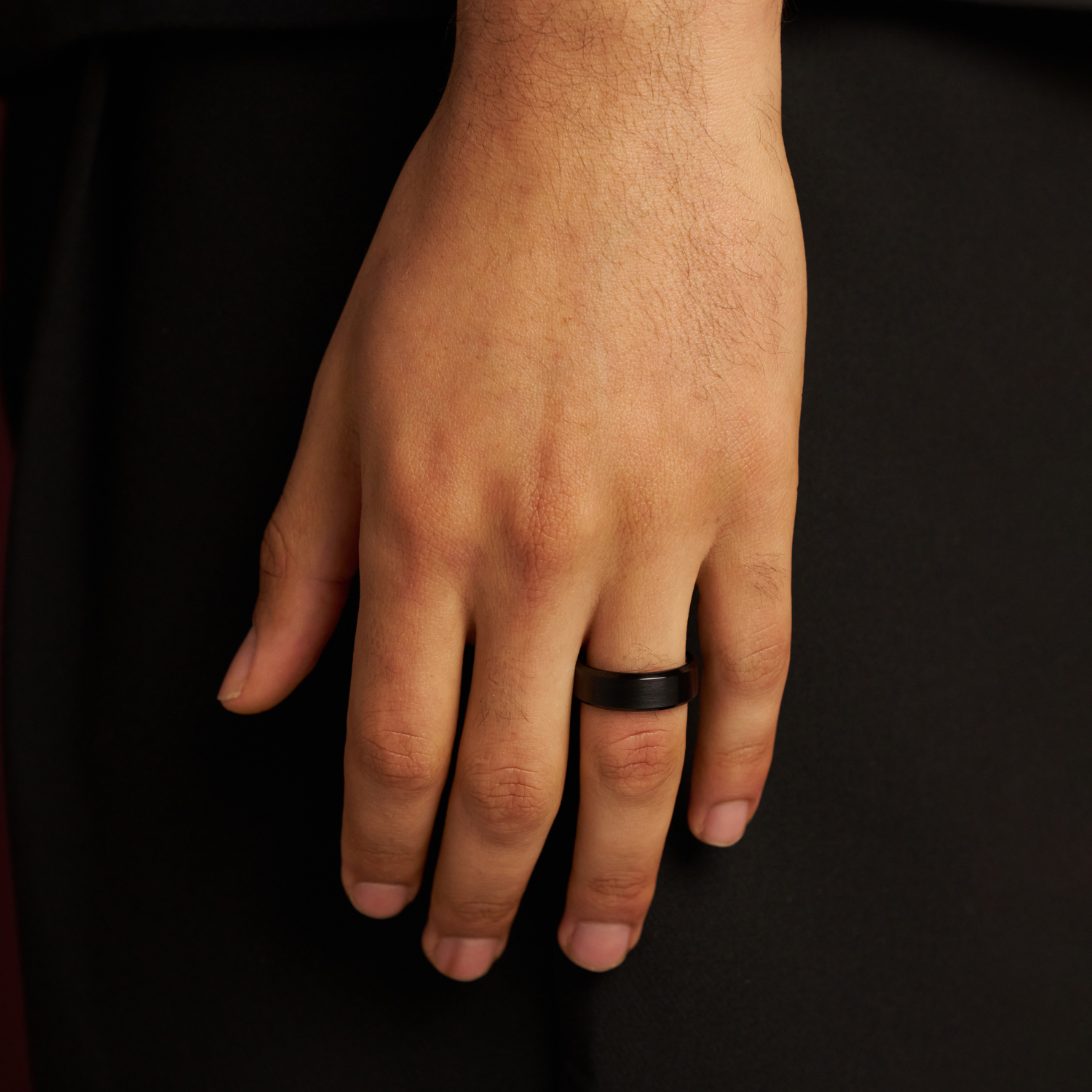Bevelled Wedding Ring (Black) 8mm
