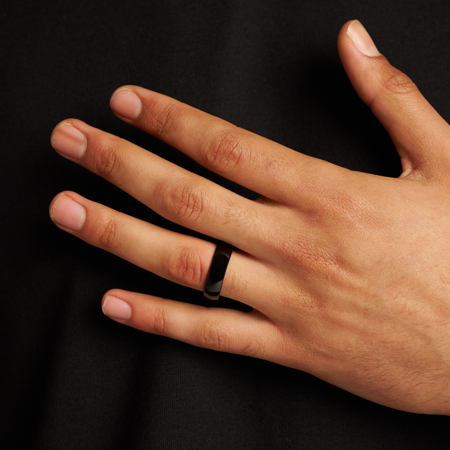 Rounded Wedding Ring (Black) 8mm