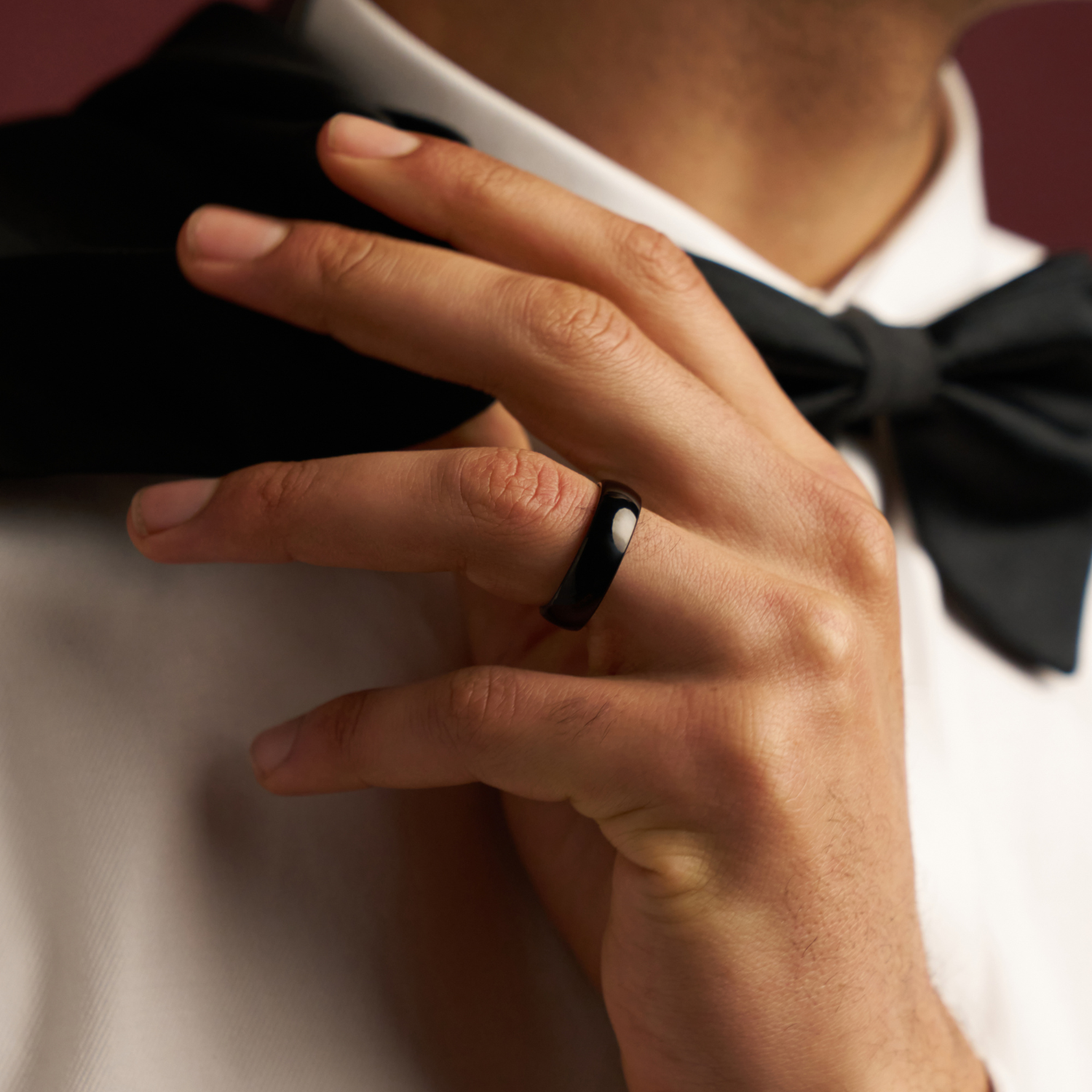 Rounded Wedding Ring (Black) 8mm