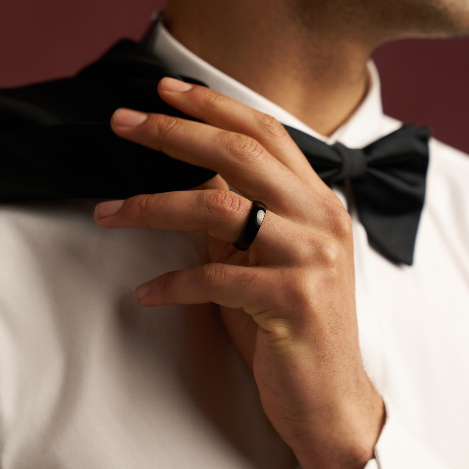 Rounded Wedding Ring (Black) 8mm