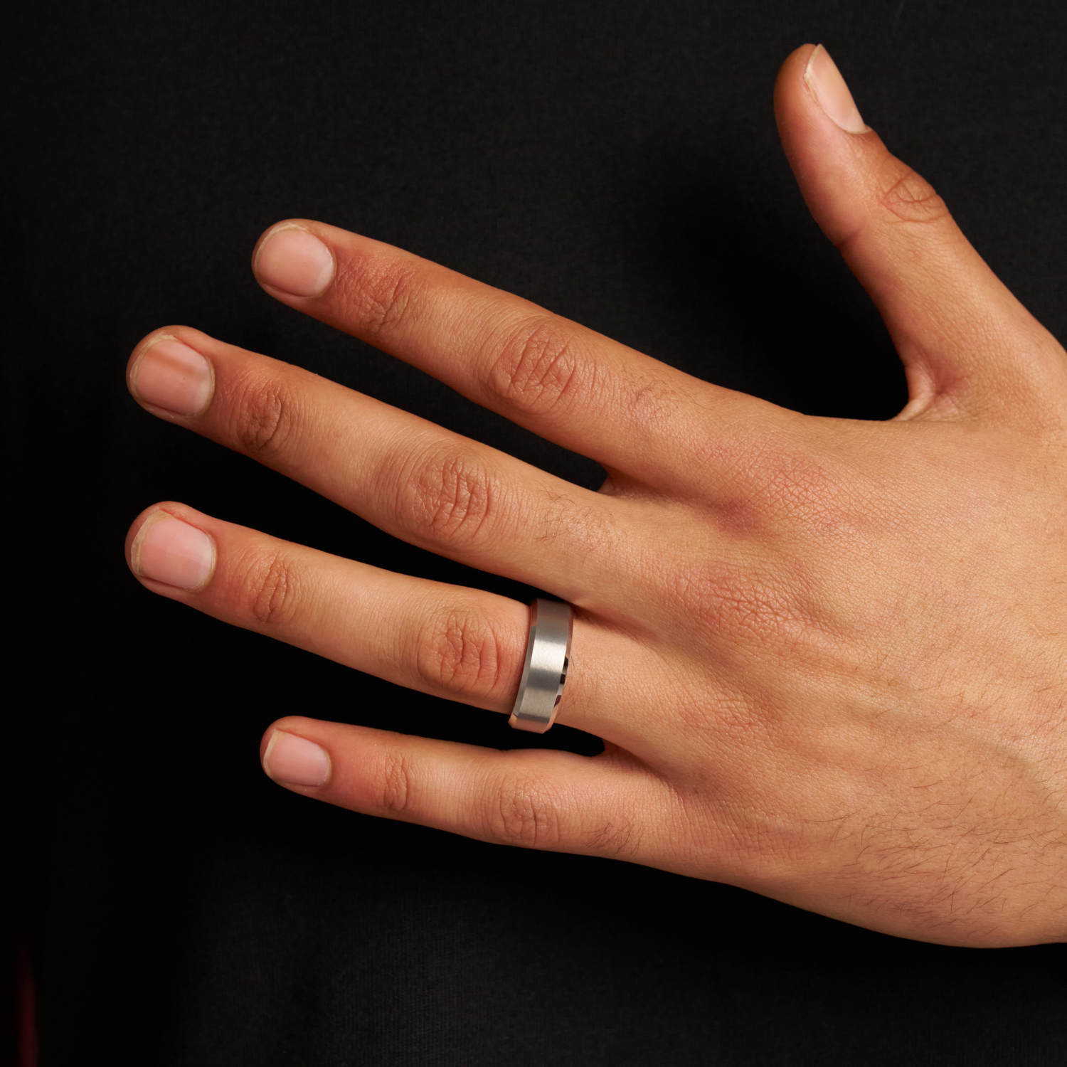 Bevelled Wedding Ring (Silver) 8mm