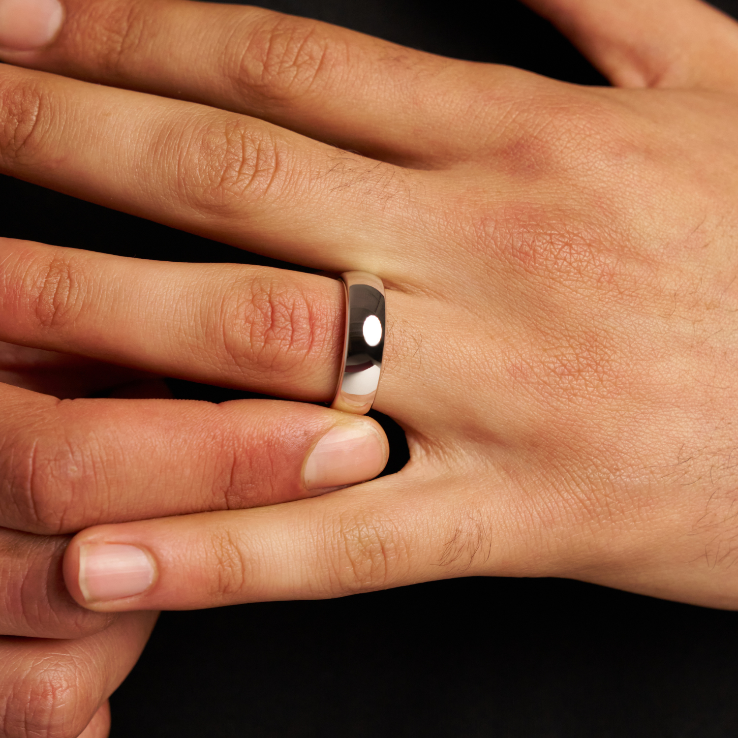 Rounded Wedding Ring (Silver) 7mm