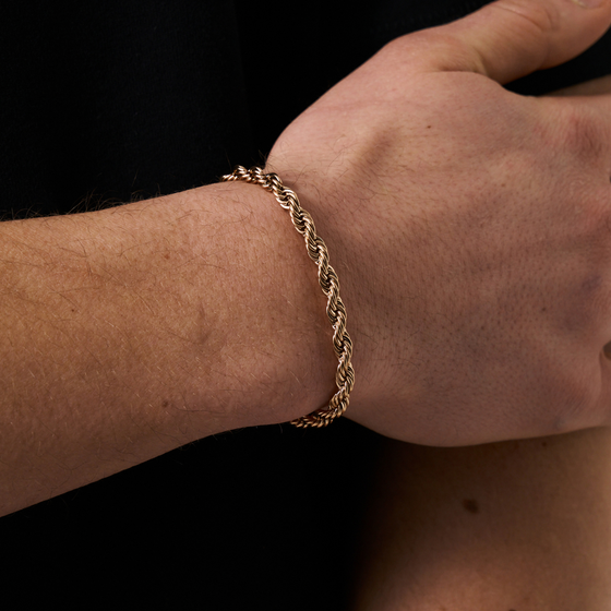 Bracciale a corda (Oro rosa) 5mm