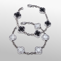 Ensemble de bracelets en pierre de trèfle (argent)