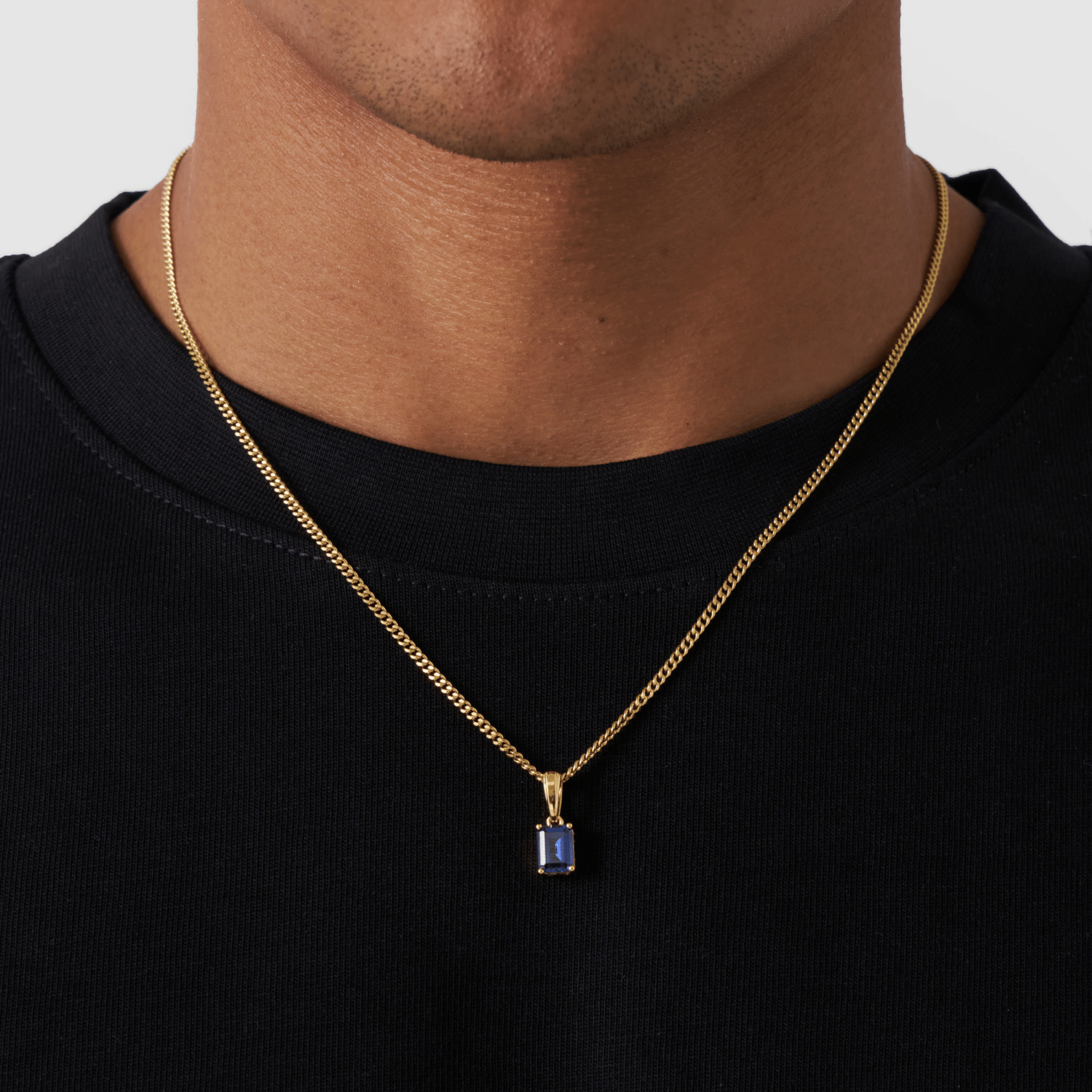 Sapphire Stone Pendant (Gold)