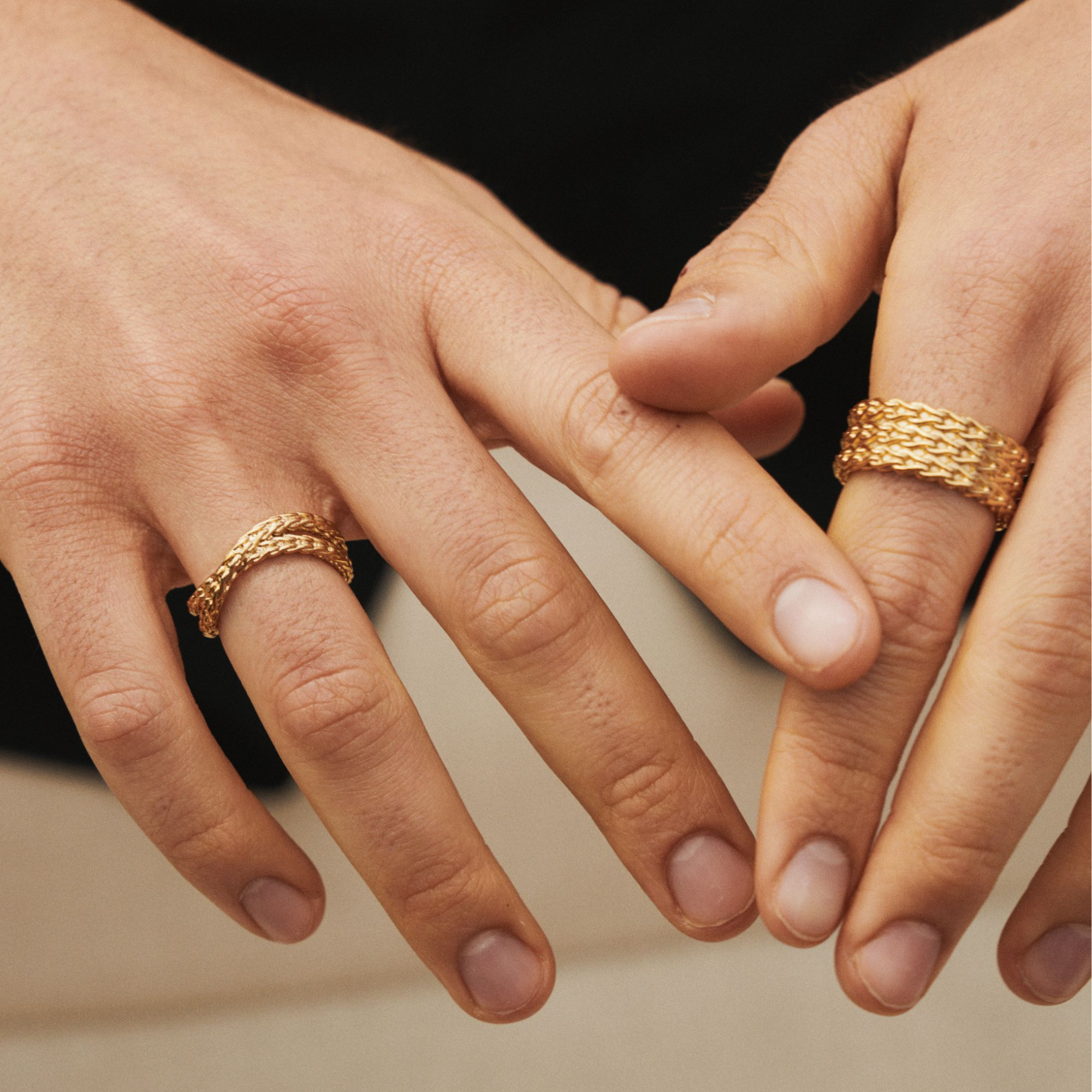 CRAFTDLondon クラフトロンドン 指輪 Rope Wrap Ring リング Men's Rope Wrap Band Ring (Gold)
