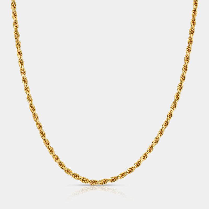 Cuerda (Oro de 18 quilates) 3mm | Plata Esterlina
