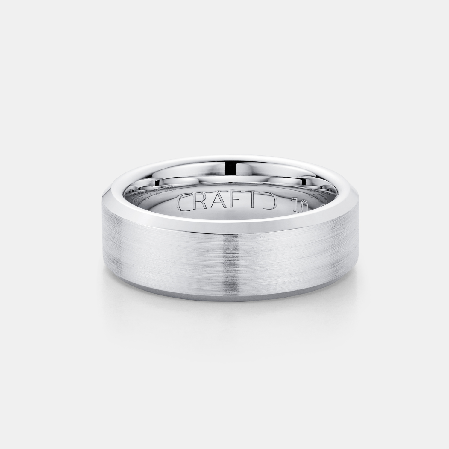 【CRAFTD London】Bevelled Ring 8mm Tungsten☆マリッジリング Silver Men's Bevelled Wedding Ring 8mm | Tungsten | CRAFTD