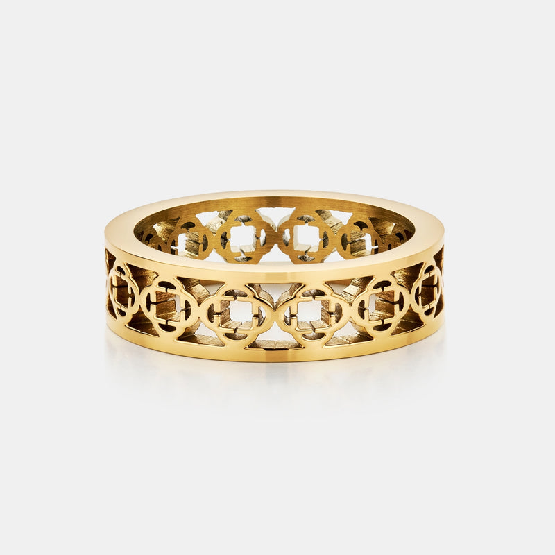 Anello Fascia Quadrifoglio (Oro)