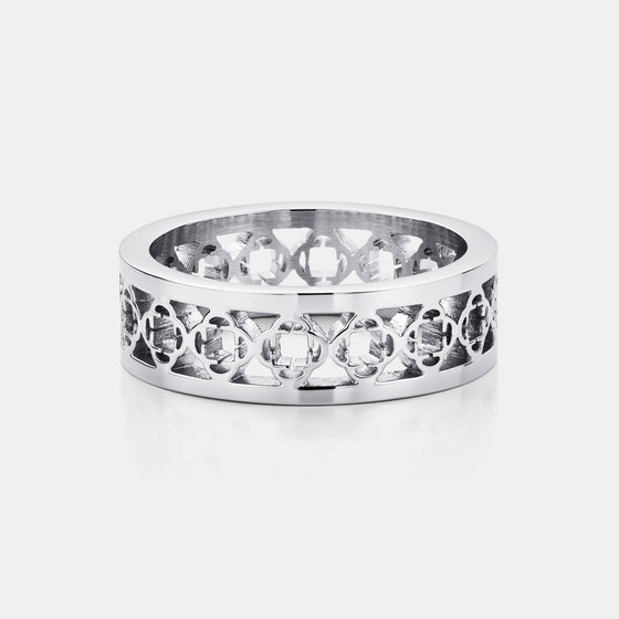 Anillo Banda de Trébol (Plata)
