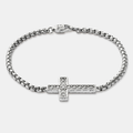 Iced Cross Bracelet (Silver)