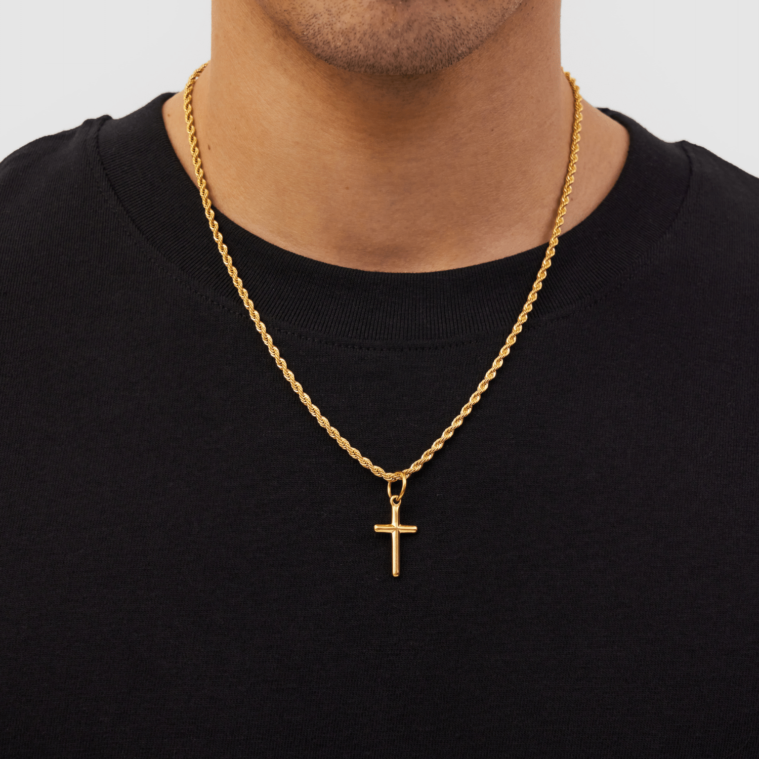 Micro diamond cross necklace discount