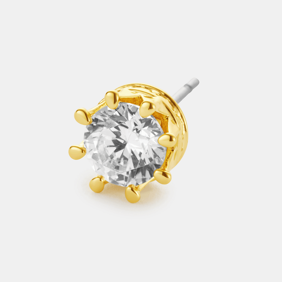 Crown Diamond Stud Earring (Gold)