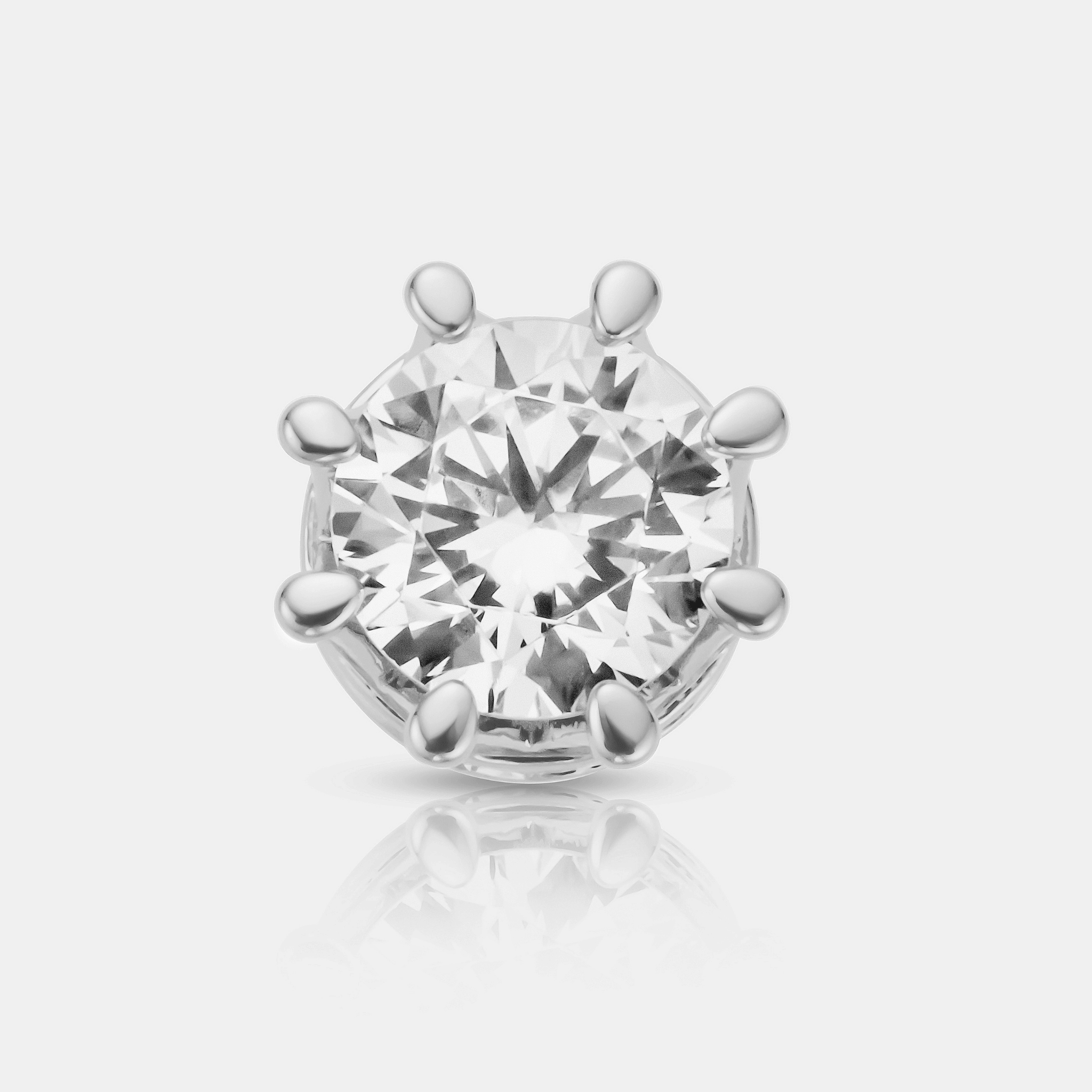 Crown Diamond Stud Earring (Silver)