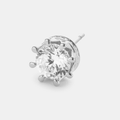 Crown Diamond Stud Earring (Silver)