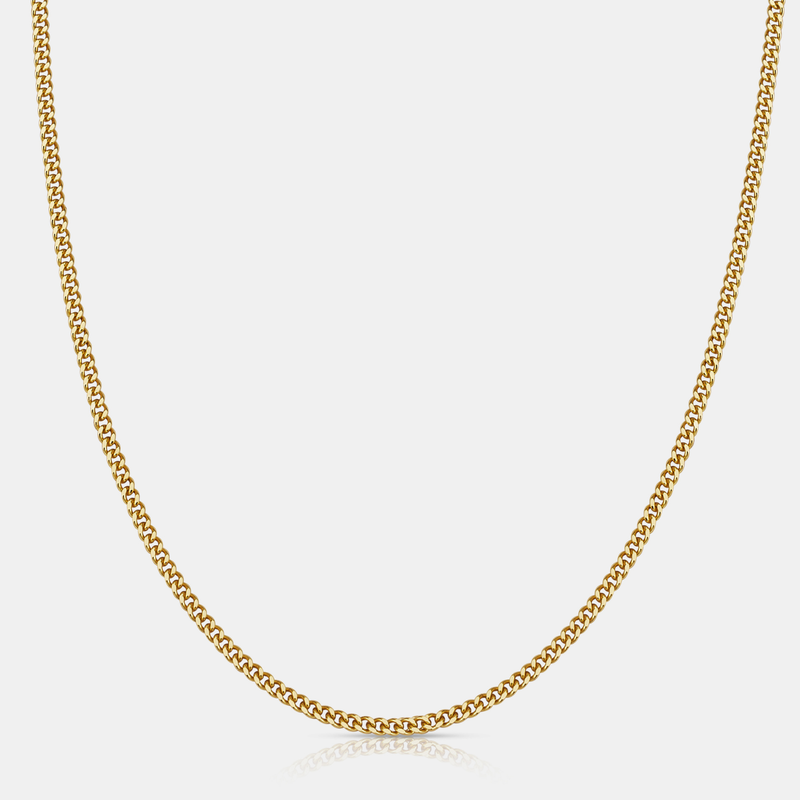 Cubano (Oro de 18 quilates) 2mm | Plata esterlina