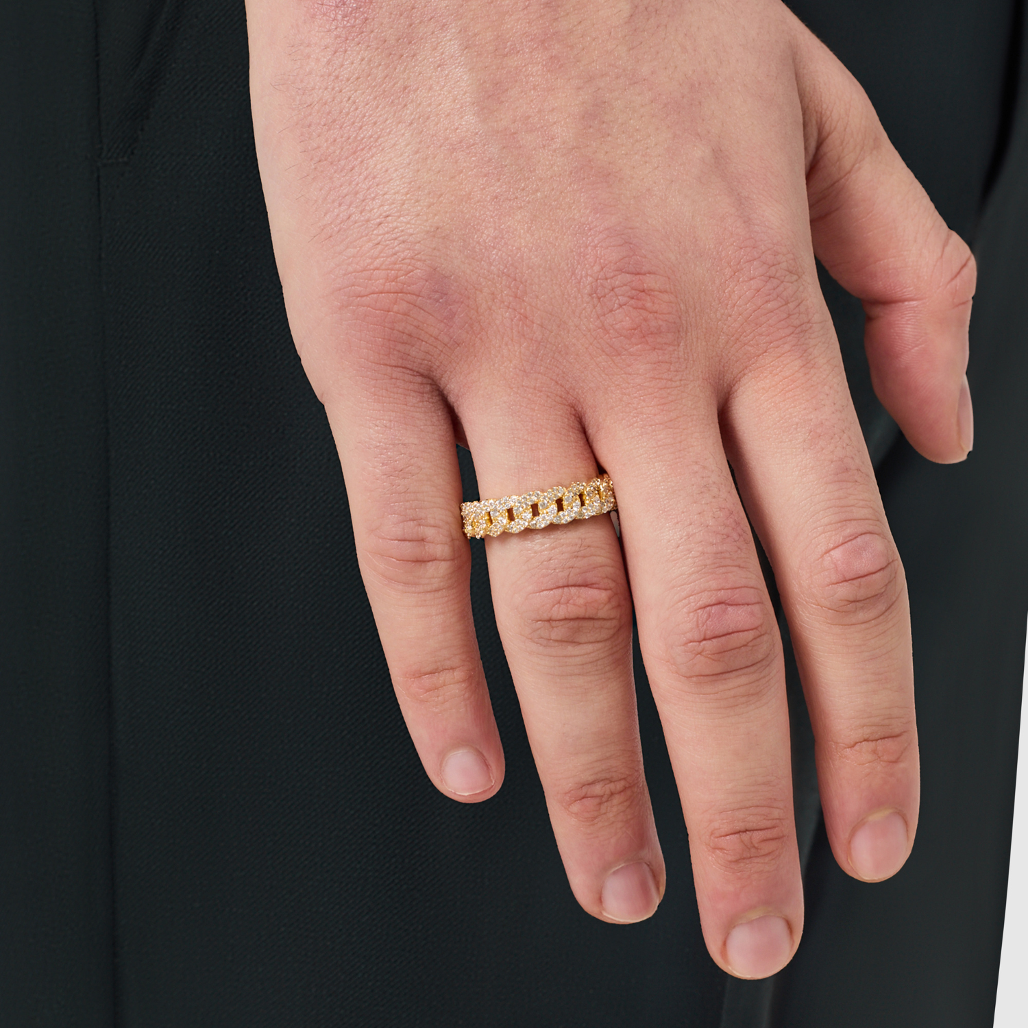 Vereister kubanischer Bandring (Gold) 6mm