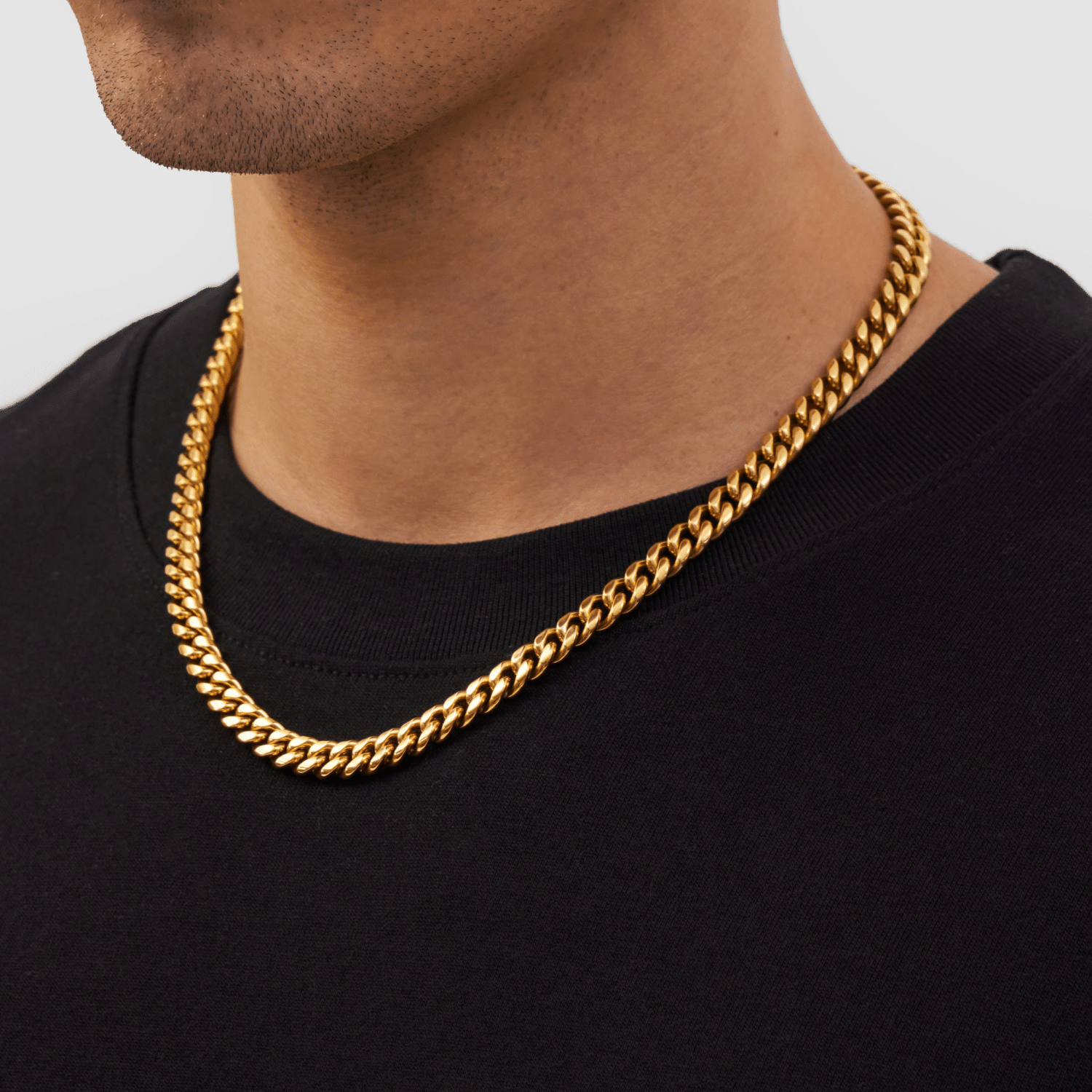 50cm】【8mm】【18K刻印あり】【Miami Cuban】 50cm】【8mm】【18K刻印あり】【Miami Cuban】