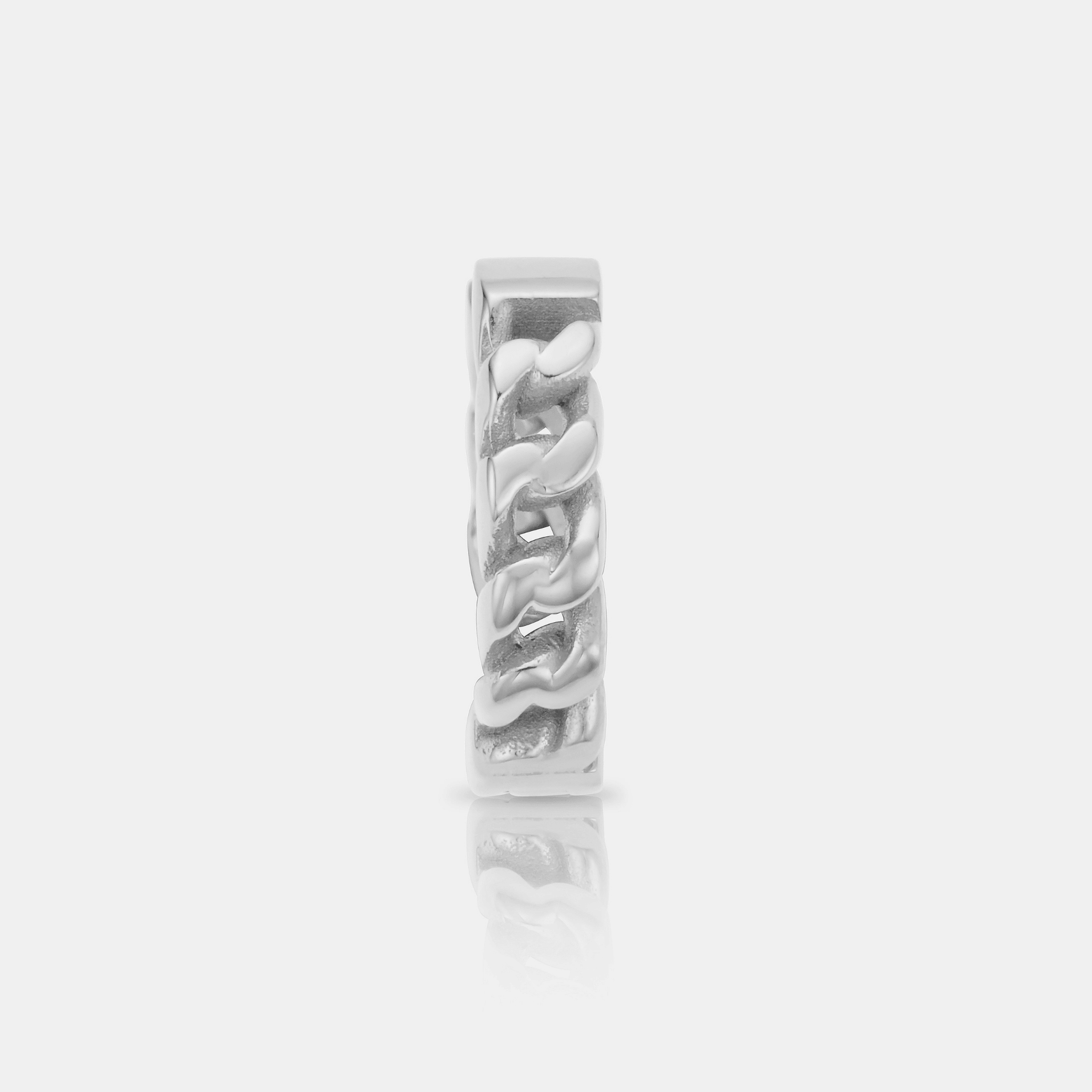 Cuban Hoop Earring (Silver)