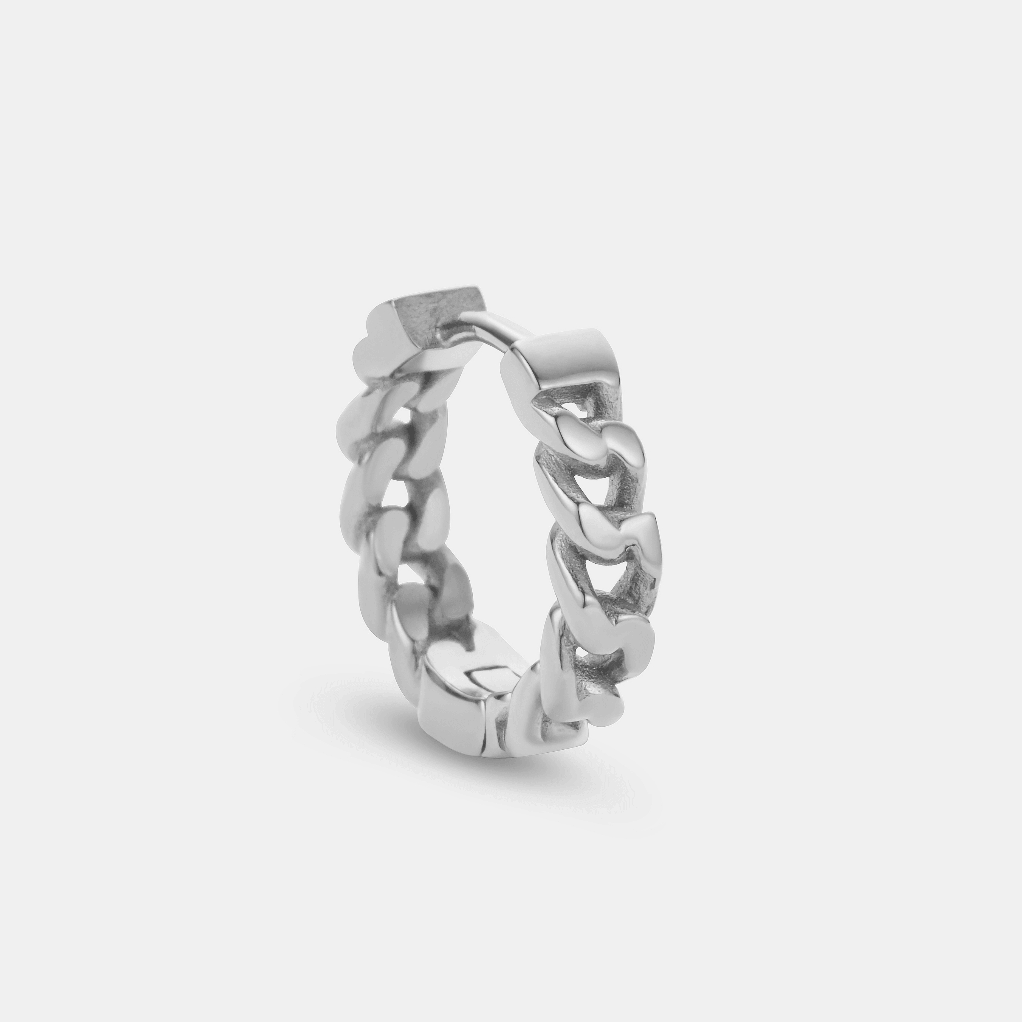 Cuban Hoop Earring (Silver)