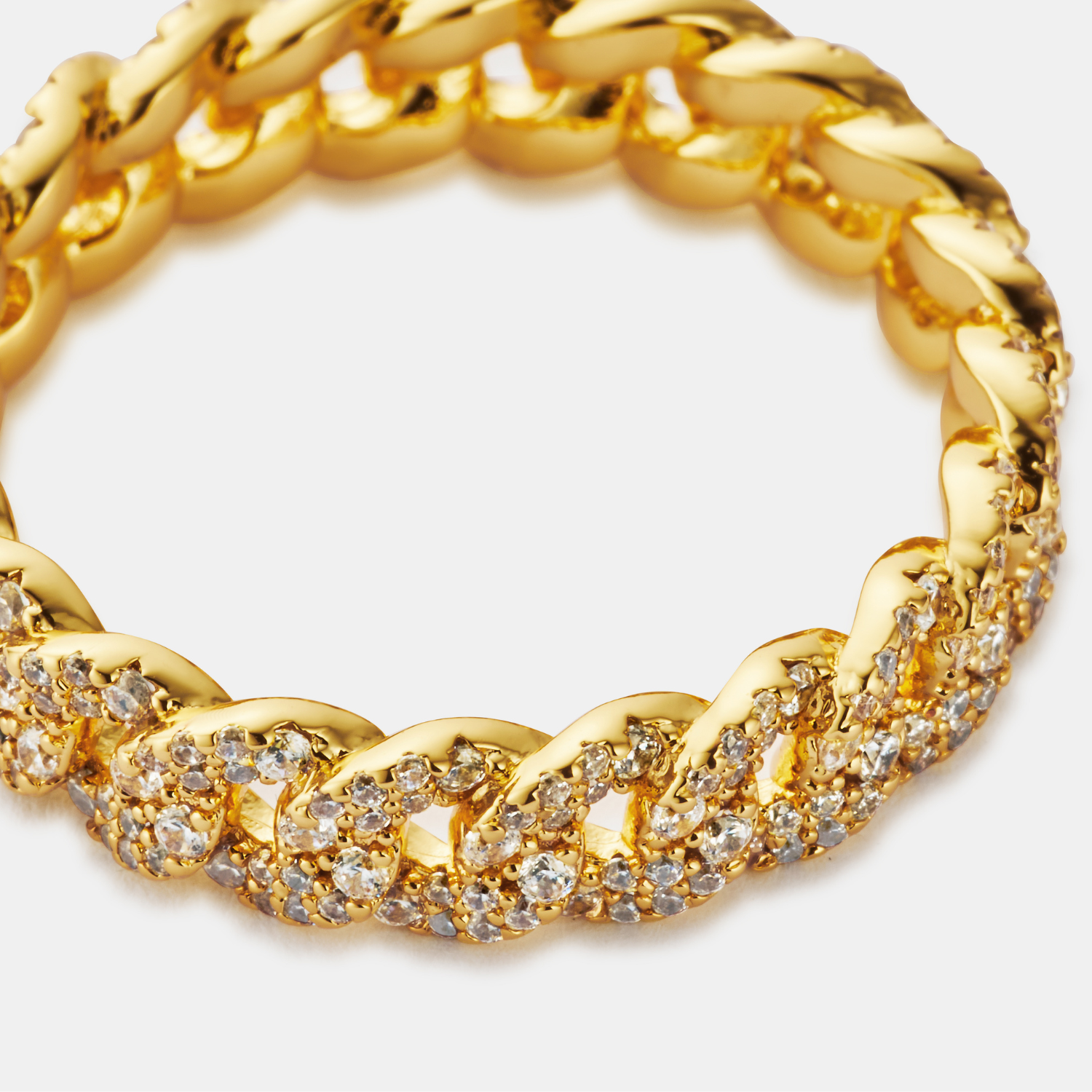 Vereister kubanischer Bandring (Gold) 6mm