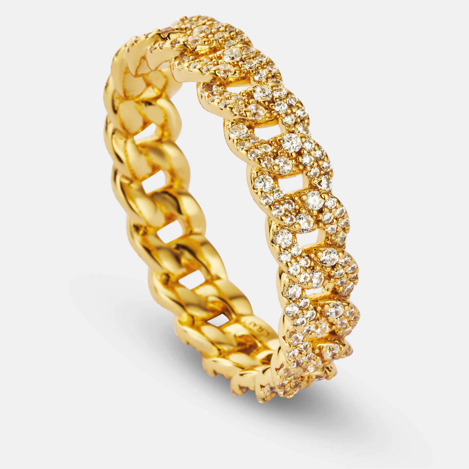 Vereister kubanischer Bandring (Gold) 6mm