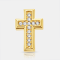 Diamond Cross Stud Earring (Gold)