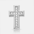 Diamond Cross Stud Earring (Silver)
