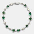 Melted Emerald Gemstone Bracelet (Silver)