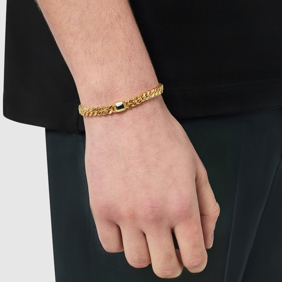 Bracciale cubano Smeraldo (Oro) 6mm
