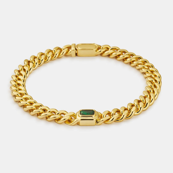 Bracciale cubano Smeraldo (Oro) 6mm