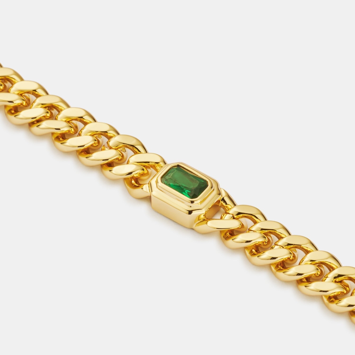 Emerald Cuban Bracelet (Gold) 6mm