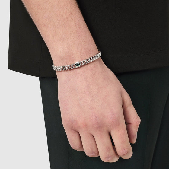 Bracciale cubano Smeraldo (Argento) 6mm