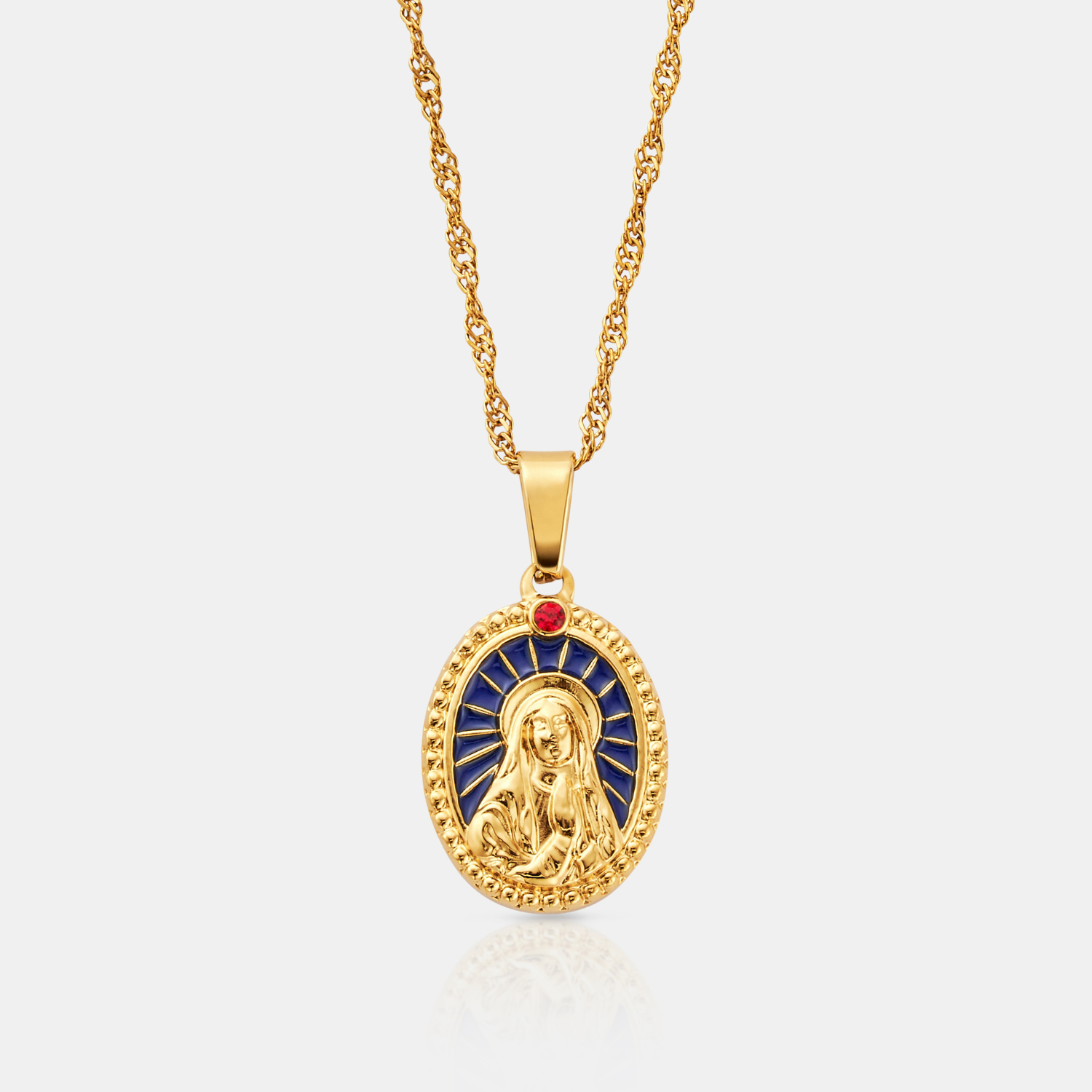 Vierge Marie en émail (or)