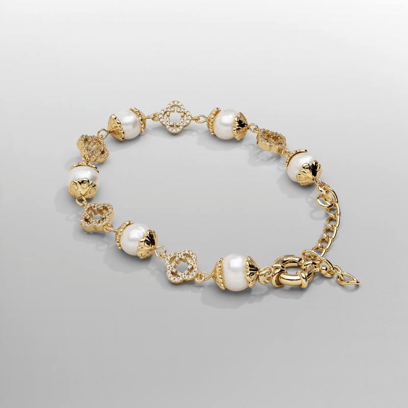 Bracciale filigrana con perle vere (oro)